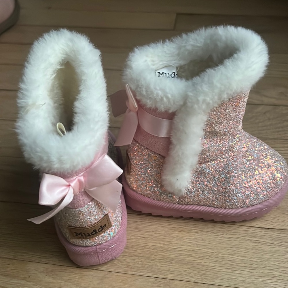 Pink Glitter Snow Boots